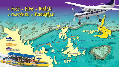 Scenic Flight - Great Barrier Reef, Heart Reef, Whitehaven Beach & Hill Inlet! - Book Restaurant 0